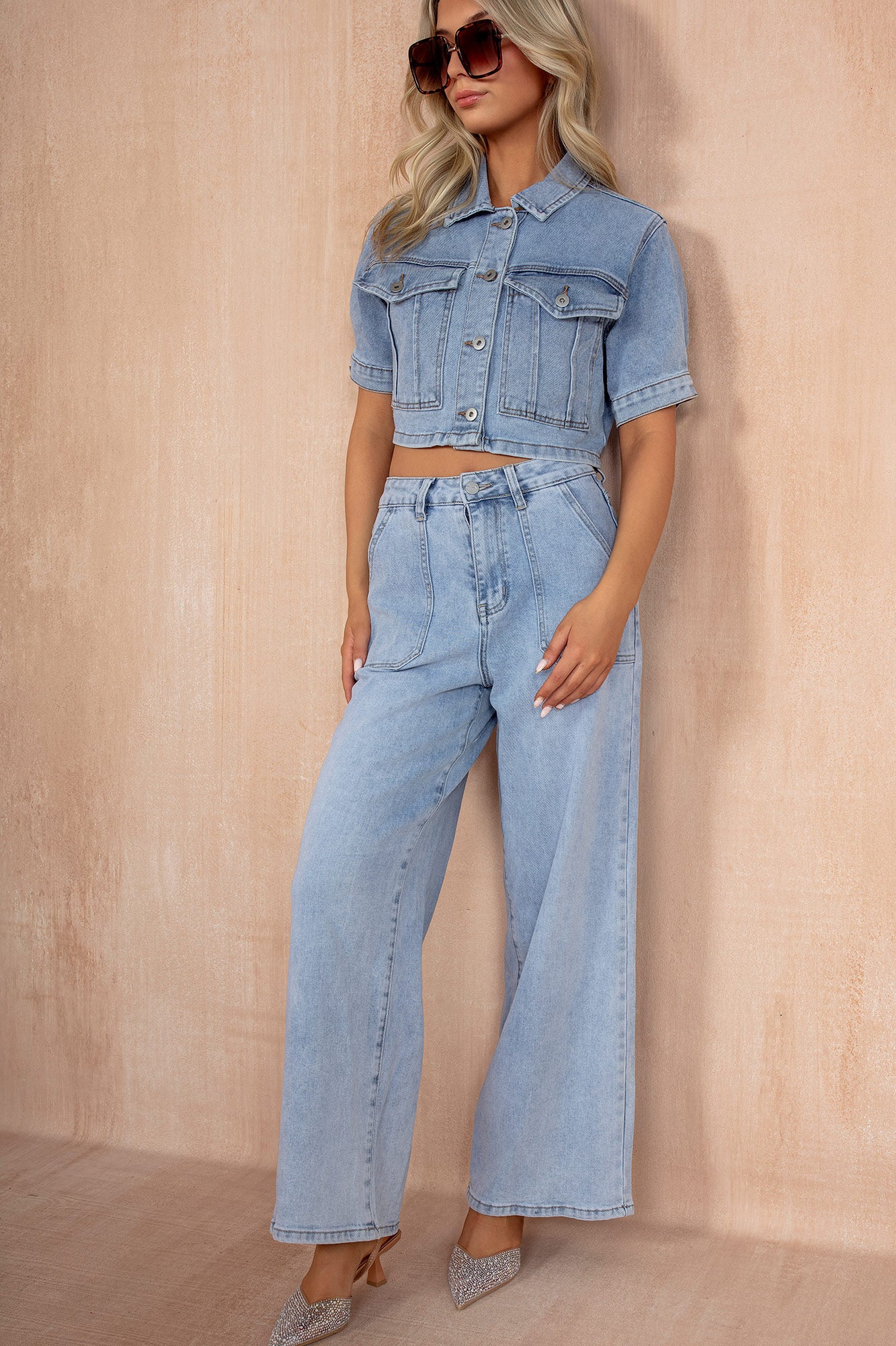Fedelma Light Blue Wide Leg Jeans