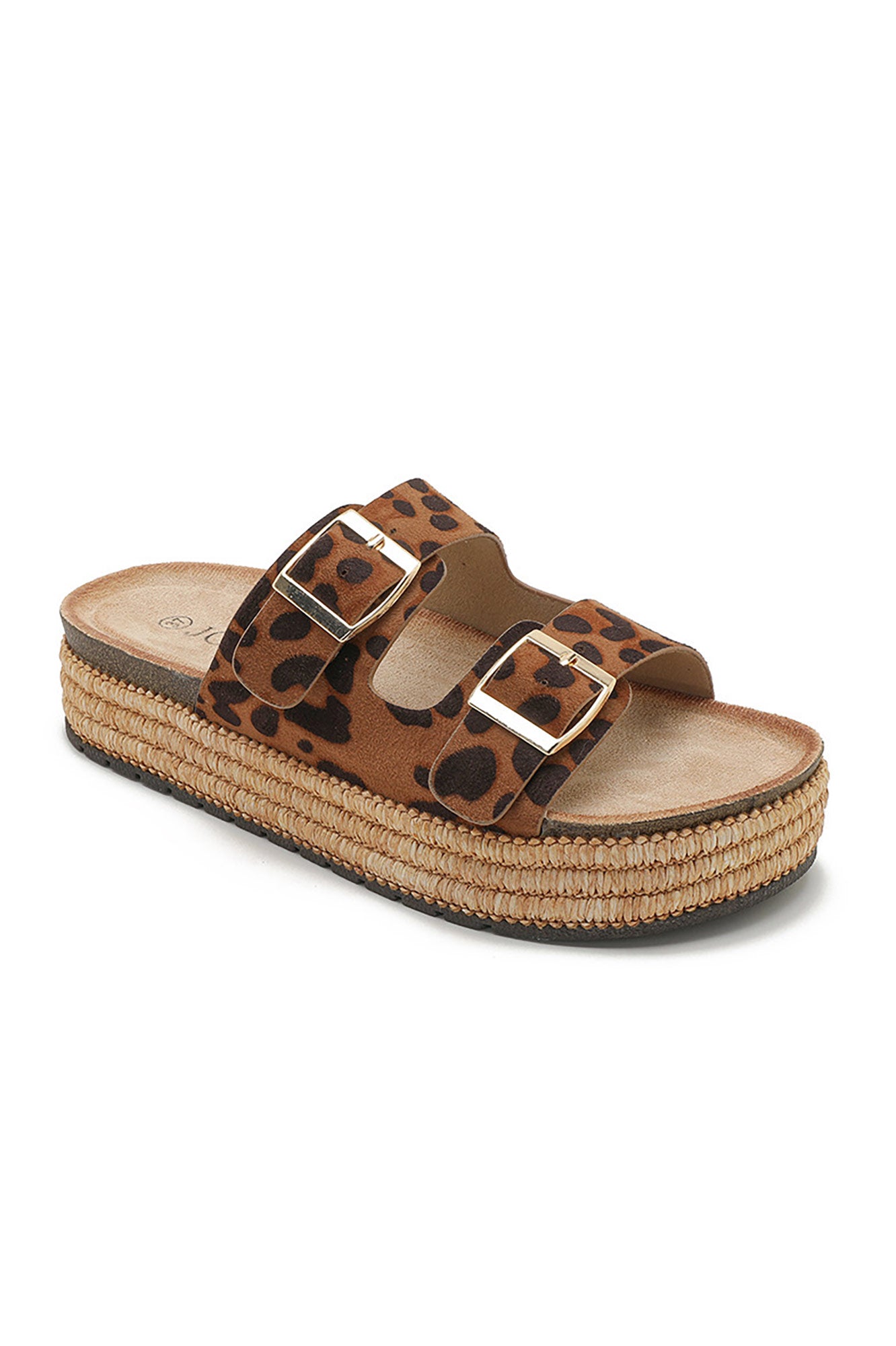 Florence Leopard Espadrille Flatform Sliders