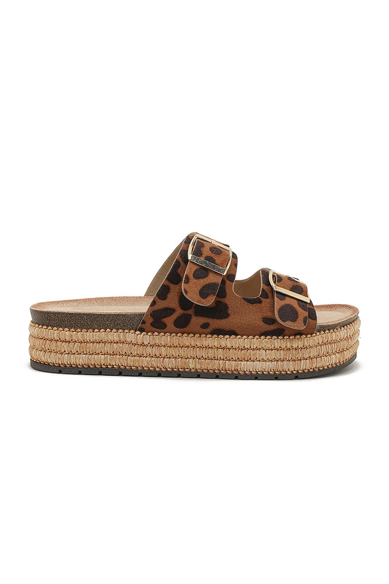 Florence Leopard Espadrille Flatform Sliders