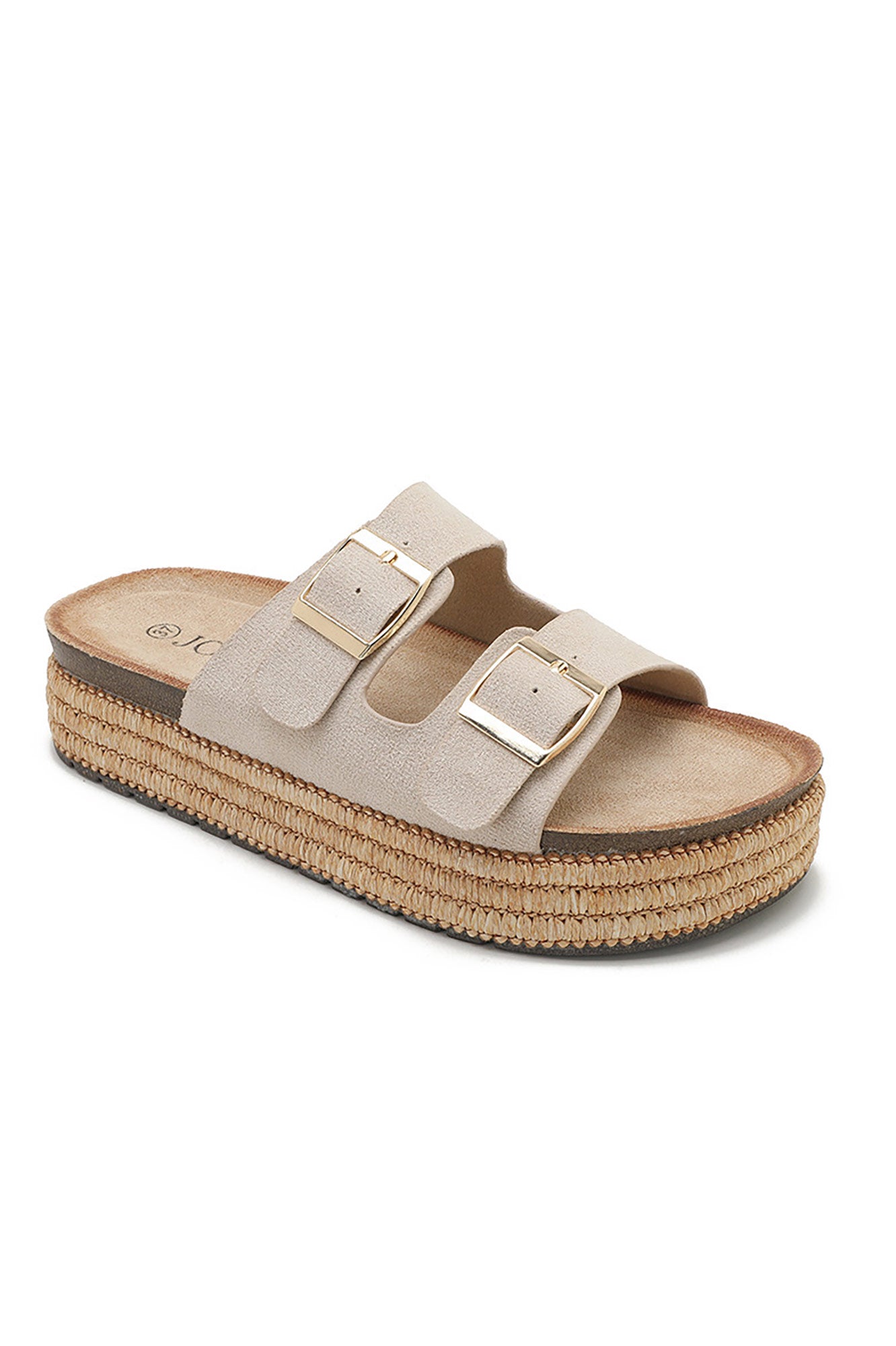 Florence Stone Espadrille Flatform Sliders
