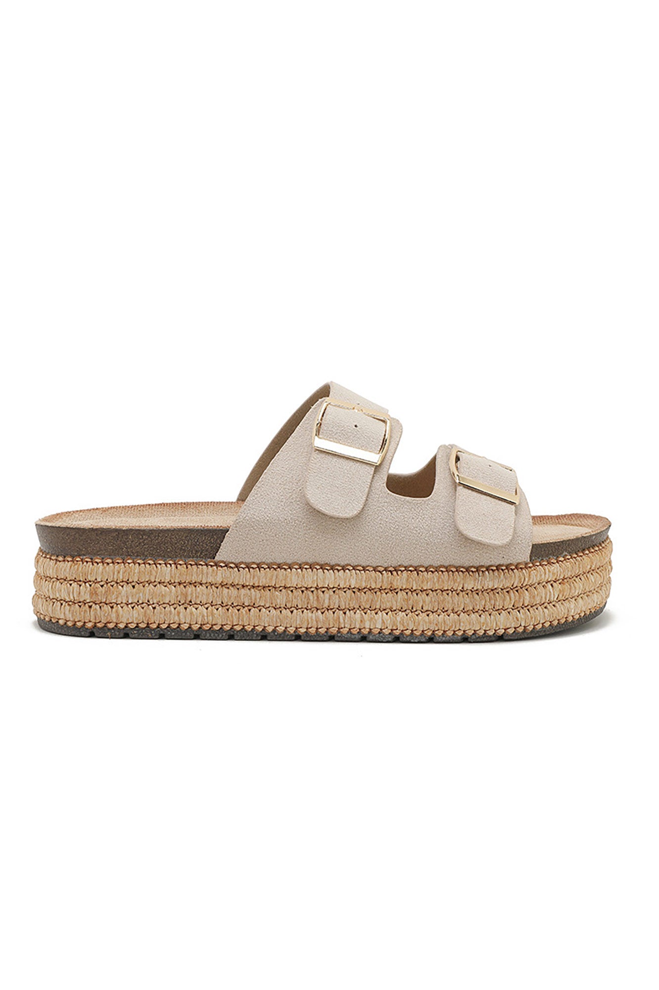 Florence Stone Espadrille Flatform Sliders