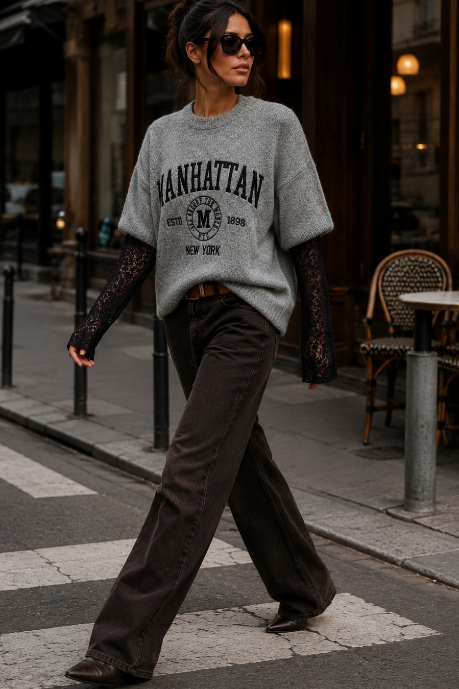 Freddi Grey Knit 'Manhattan New York' Jumper