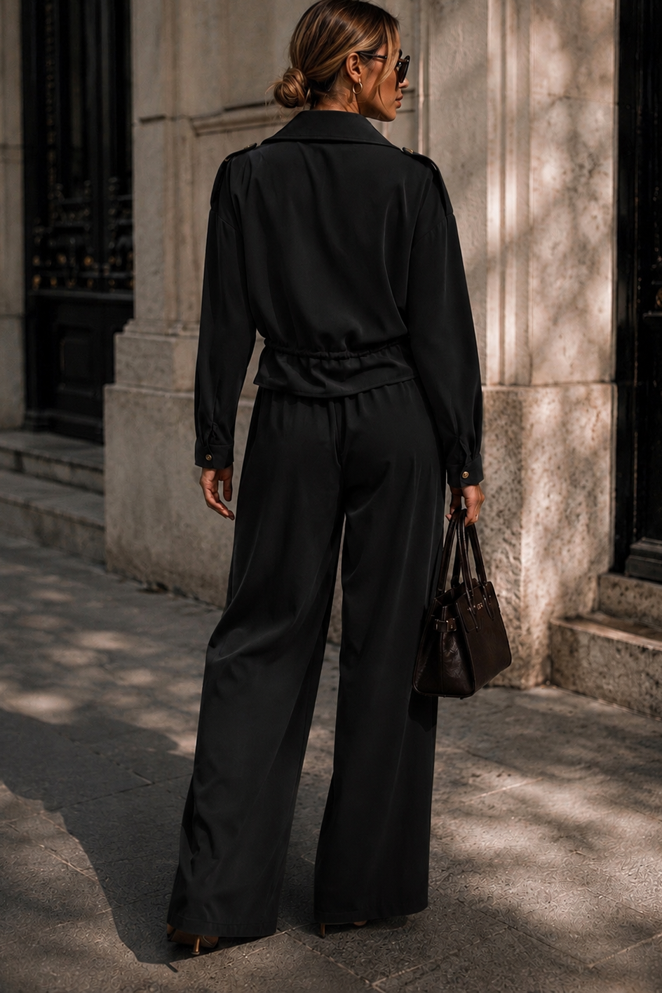 Gabrielle Black Cinched Waist Co Ord
