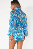 Gillian Blue Floral Skort