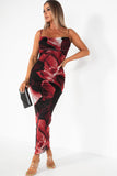 Girl In Mind Daniella Black Mesh Floral Dress