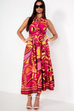 Girl In Mind Rhia Multi Satin Print Dress