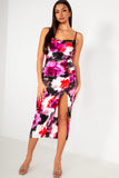 Girl In Mind Selena Purple Satin Print Dress