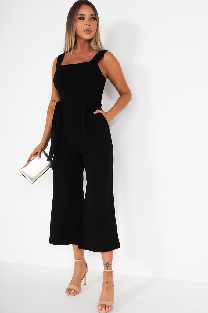 Girl In Mind Tara Black Culotte Jumpsuit