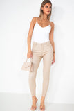 Gisella Cream Wax Push Up Jeans