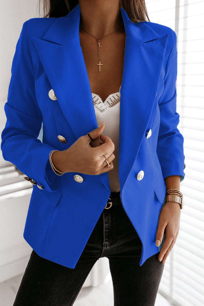 Haddie Royal Blue Button Detail Blazer