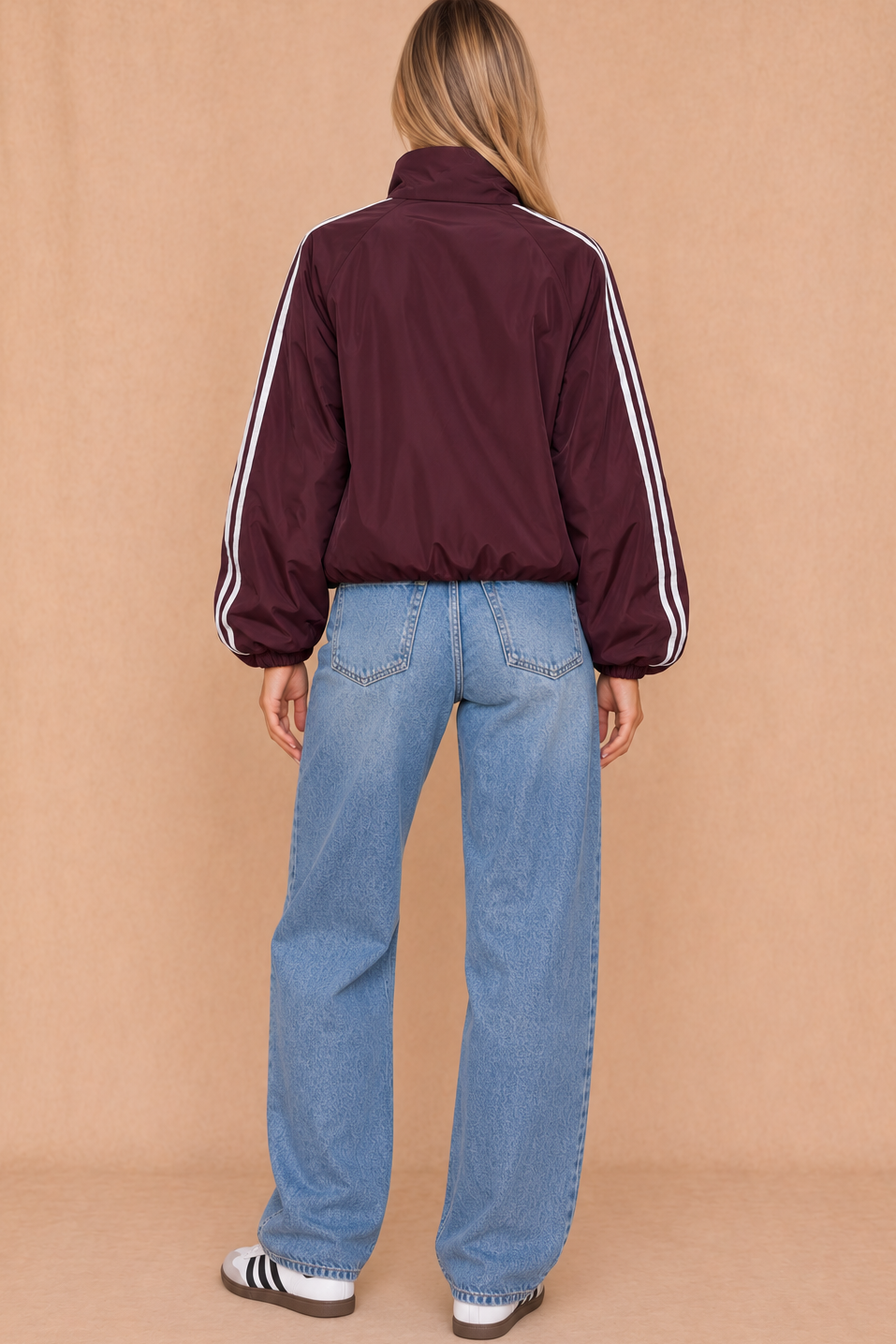 Hartlyn Burgundy Striped Jacket