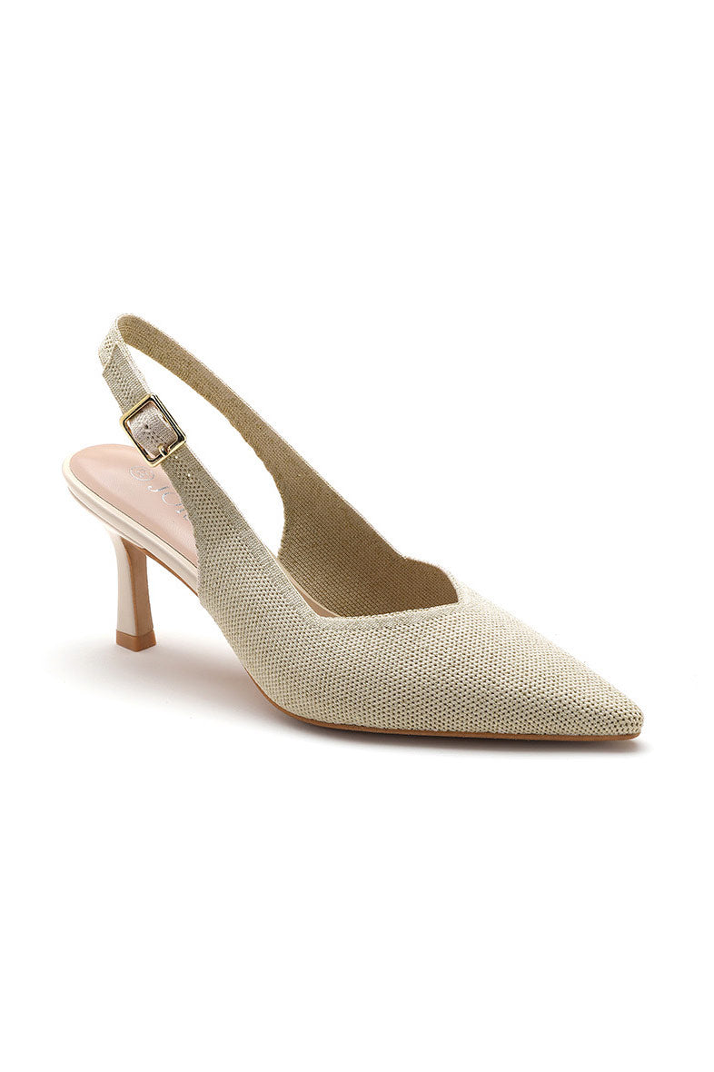 Helene Cream Sparkle Court Heels