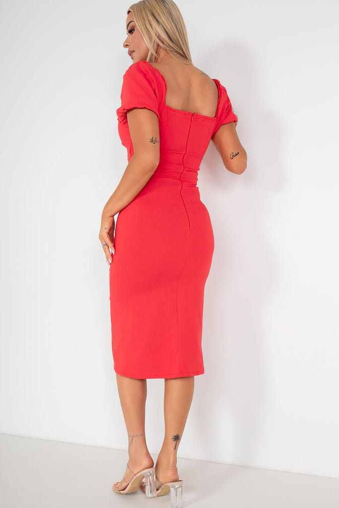 Iva Red Knot Front Dress