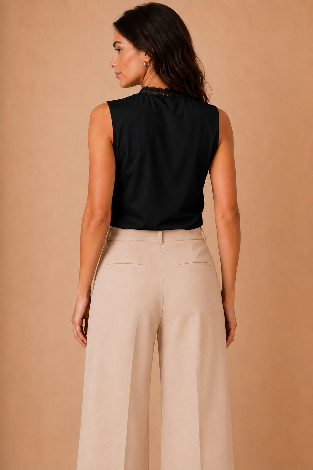 Jessie Black Sleeveless Cowl Neck Bodysuit