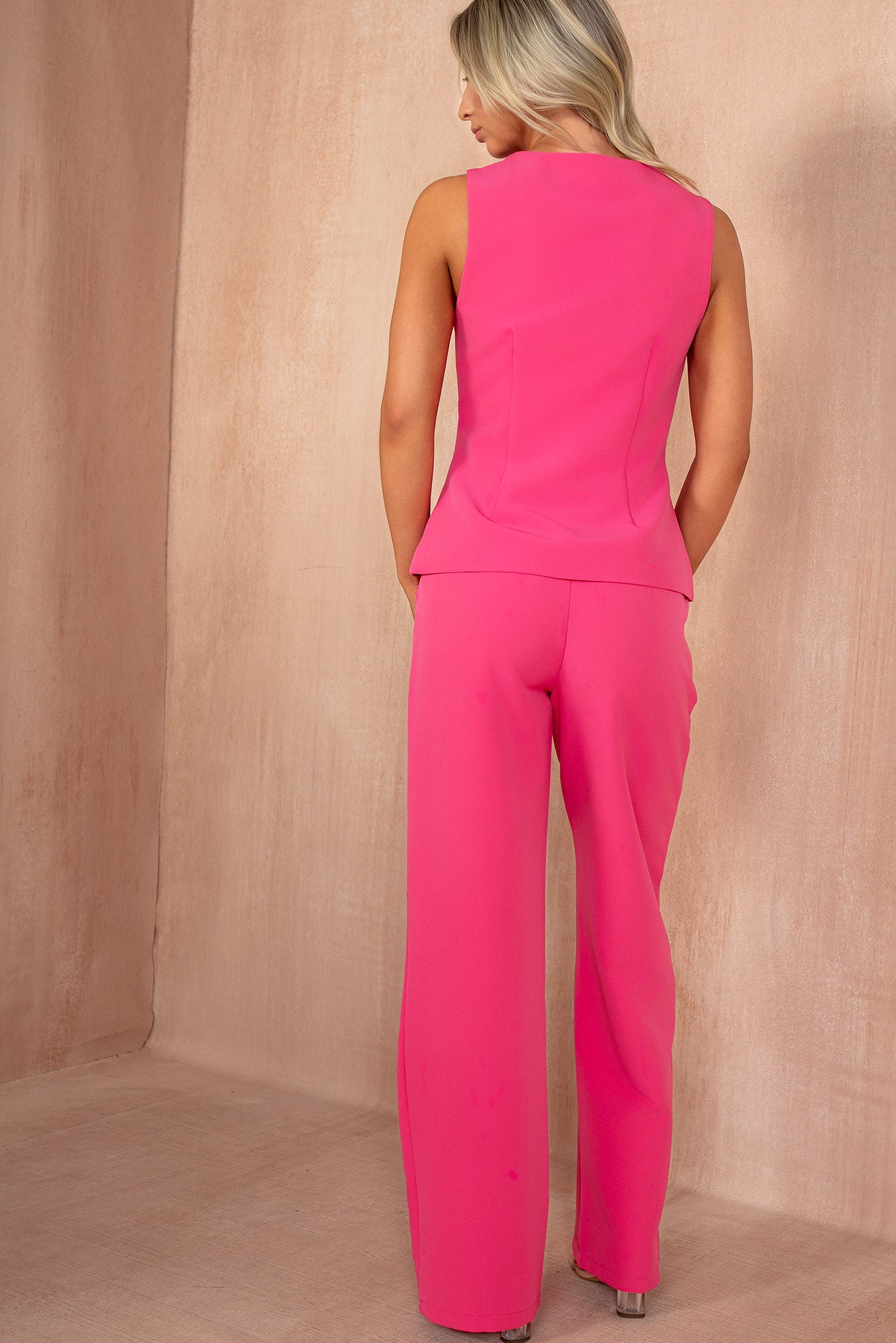 Jo Fuchsia Tailored Straight Leg Trousers