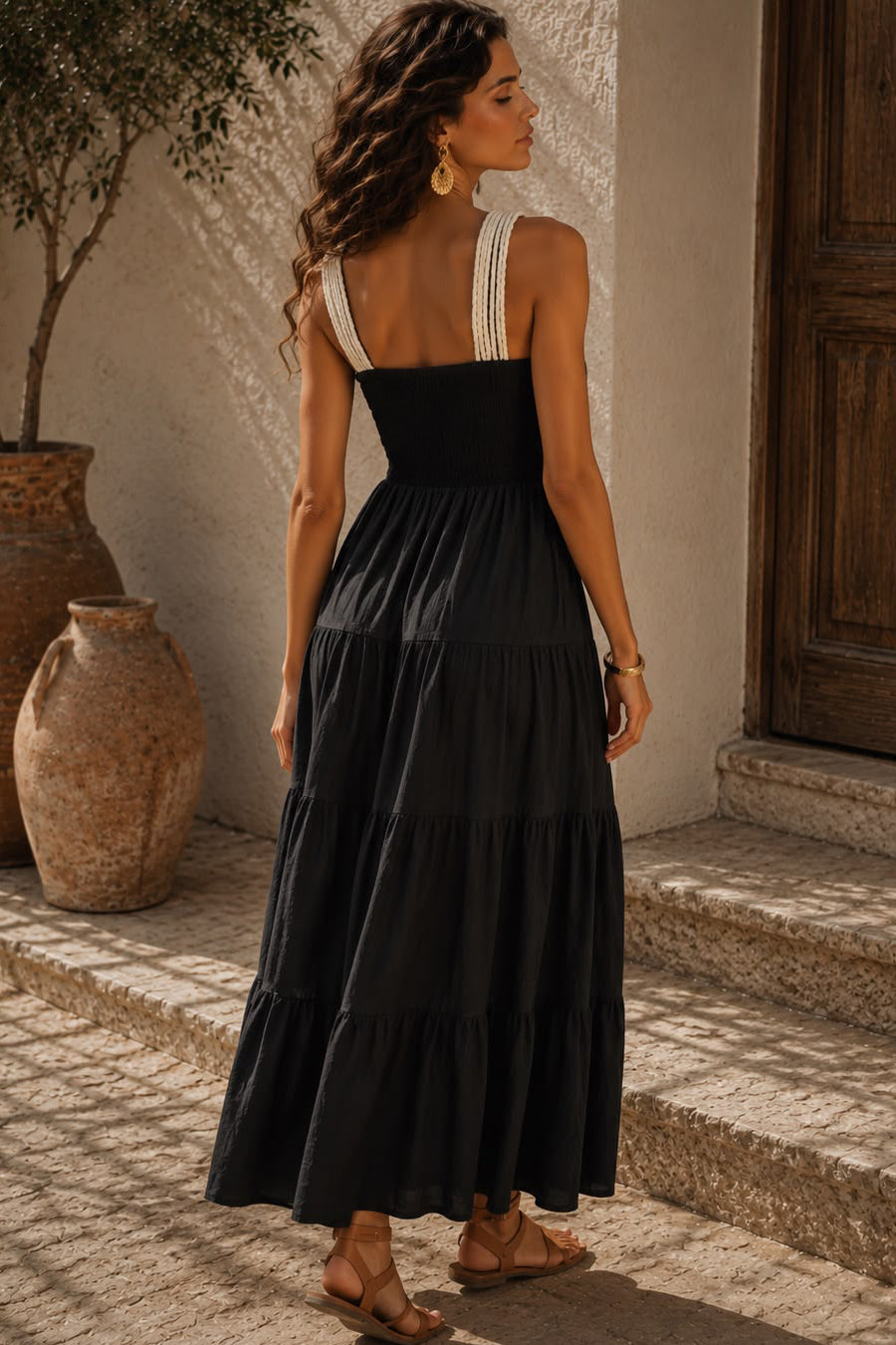 Juliet Black Tiered Maxi Dress