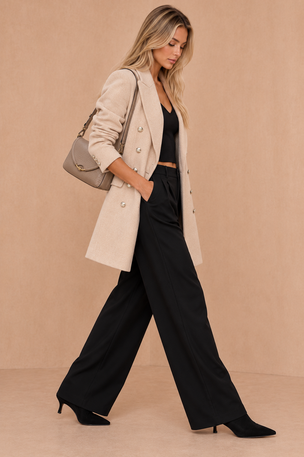 Julissa Cream Double Breasted Coat
