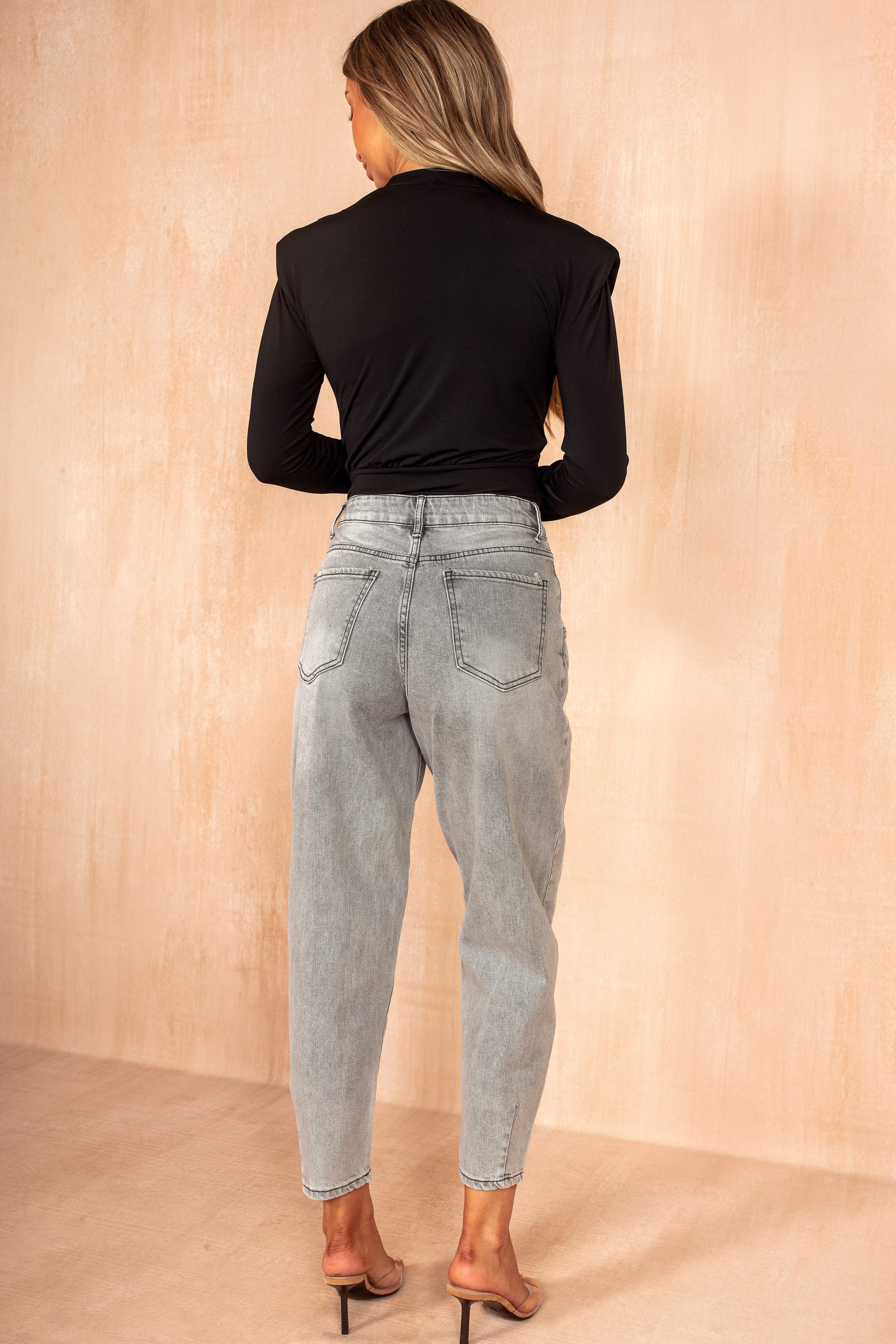 Kahlani Light Grey Balloon Fit Jeans