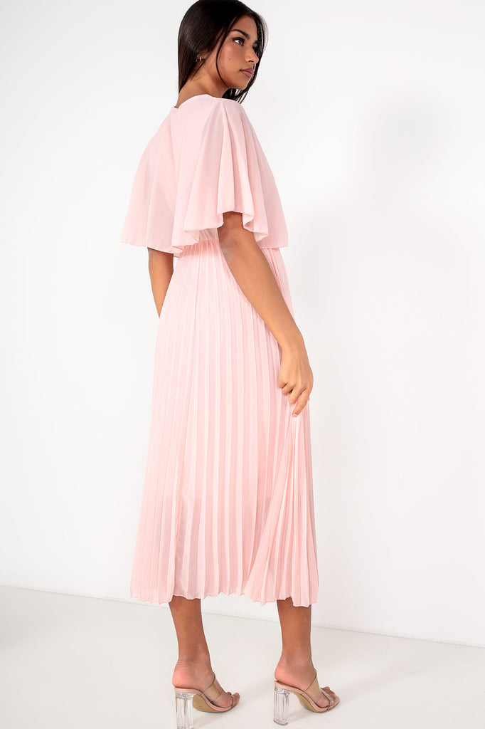 Katalina Pale Pink Chiffon Pleated Dress