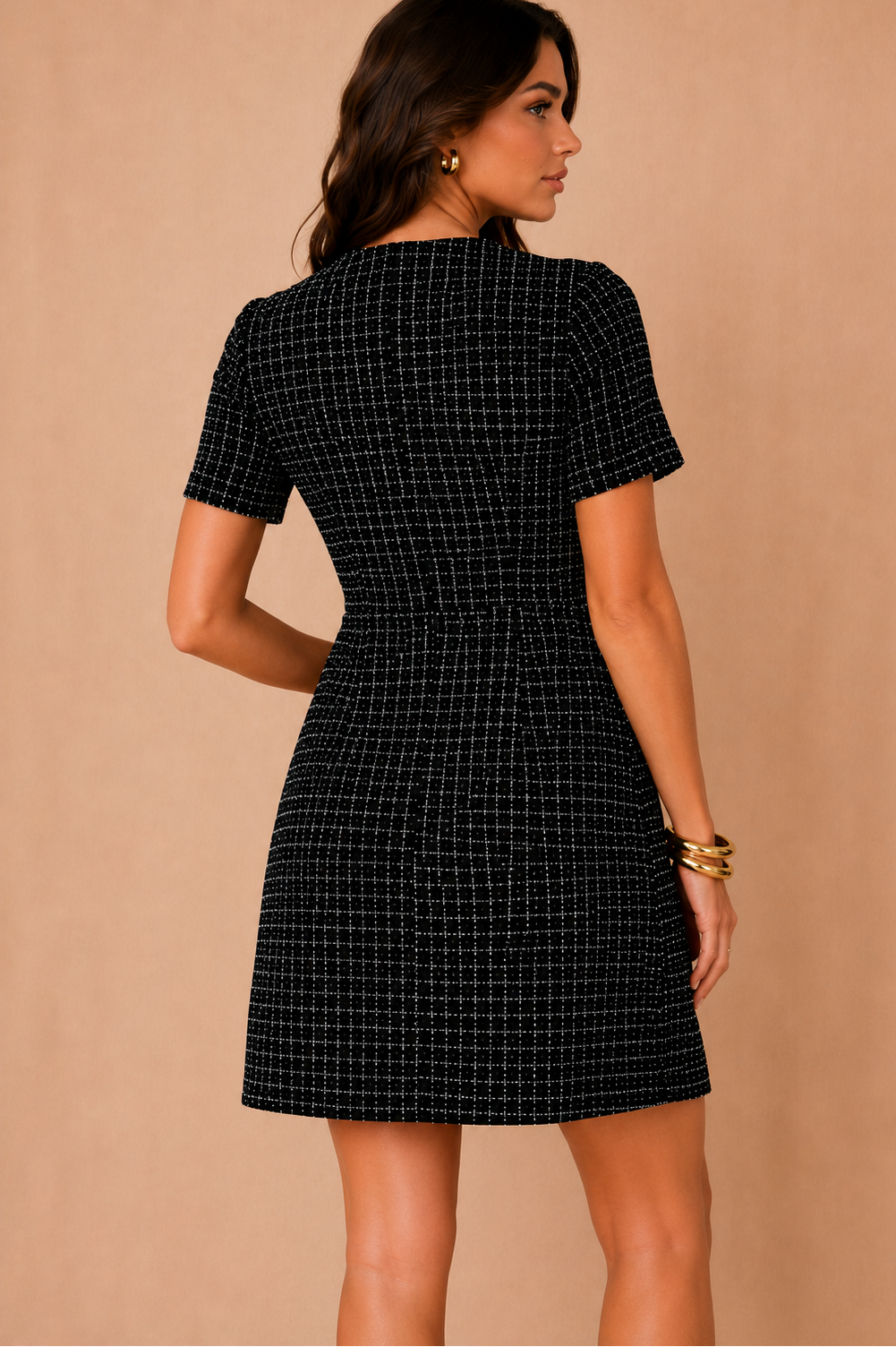 Kenza Black Bow Detail Mini Dress