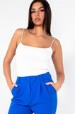 Kenzie White Ribbed Knit Cami Top