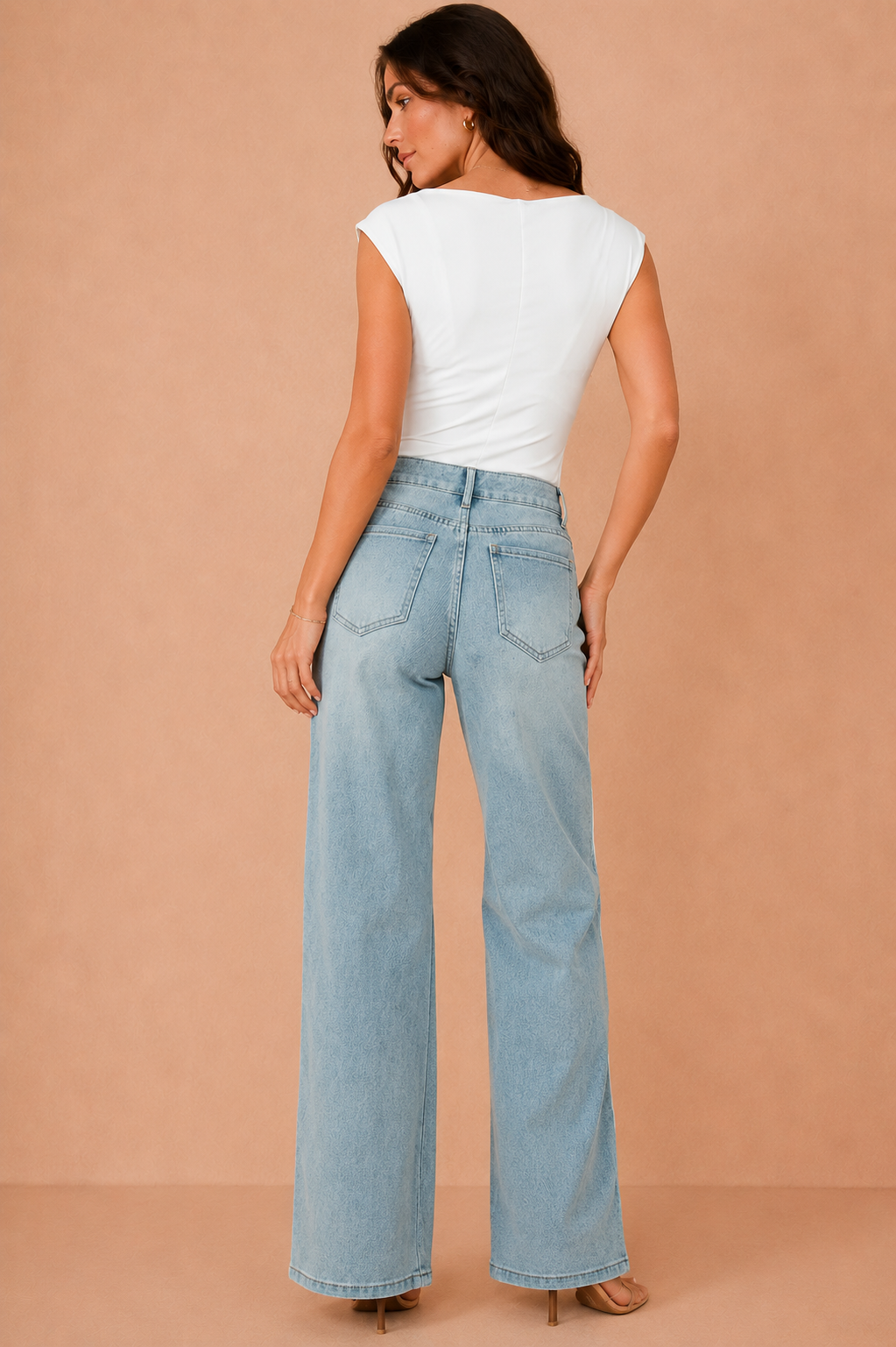 Kerrie Faded Blue Striped Jeans