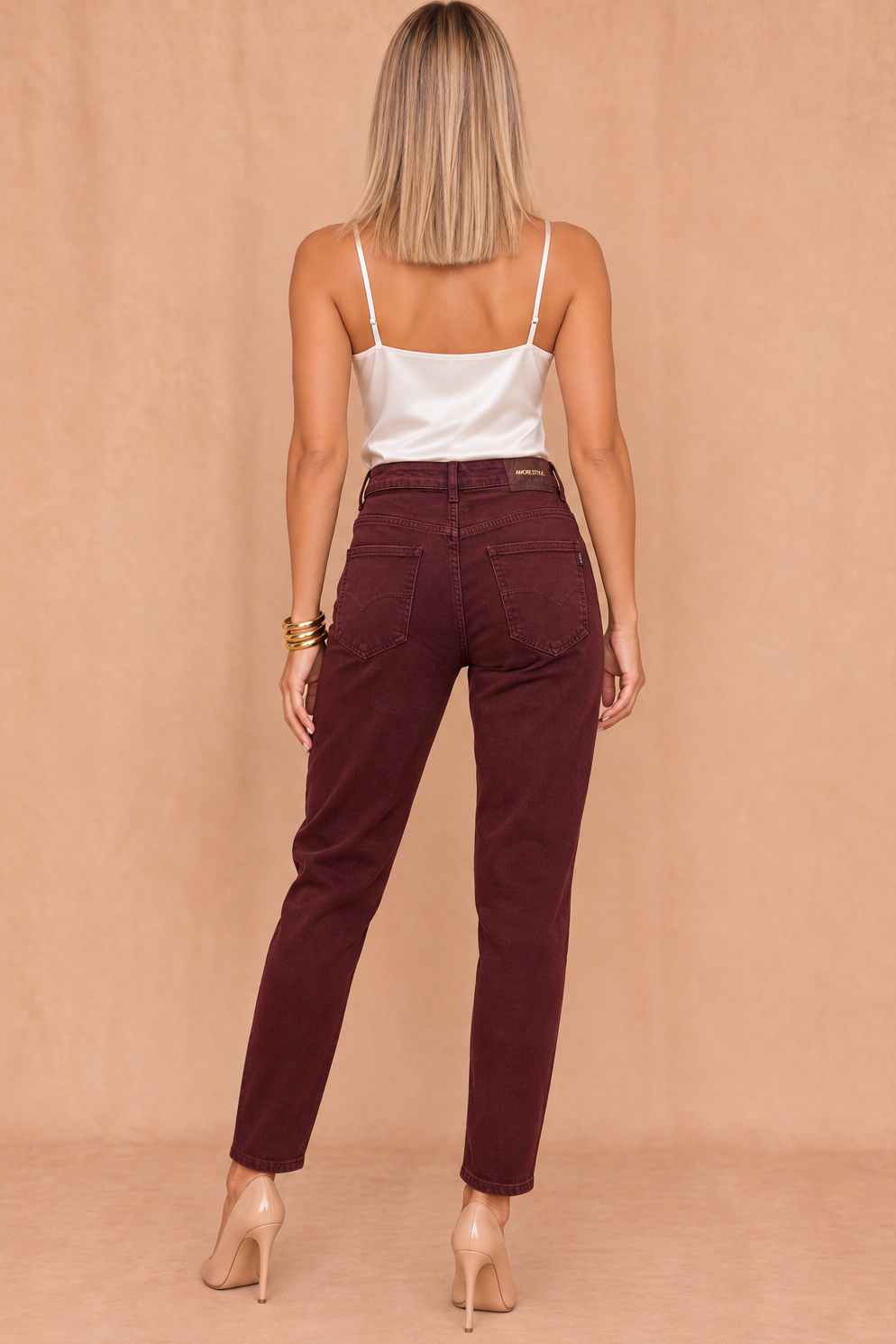 Kodi Burgundy Denim Mom Jeans