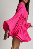 Kori Cerise Pink Pleated Belted Dress