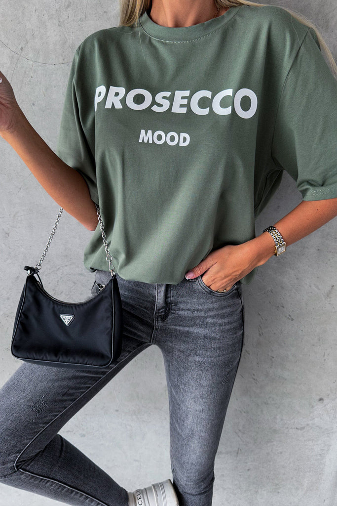 Kylan Khaki 'Prosecco Mood' T-Shirt