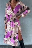Laikyn Purple Floral Wrap Dress