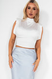 Lainey White High Neck Top