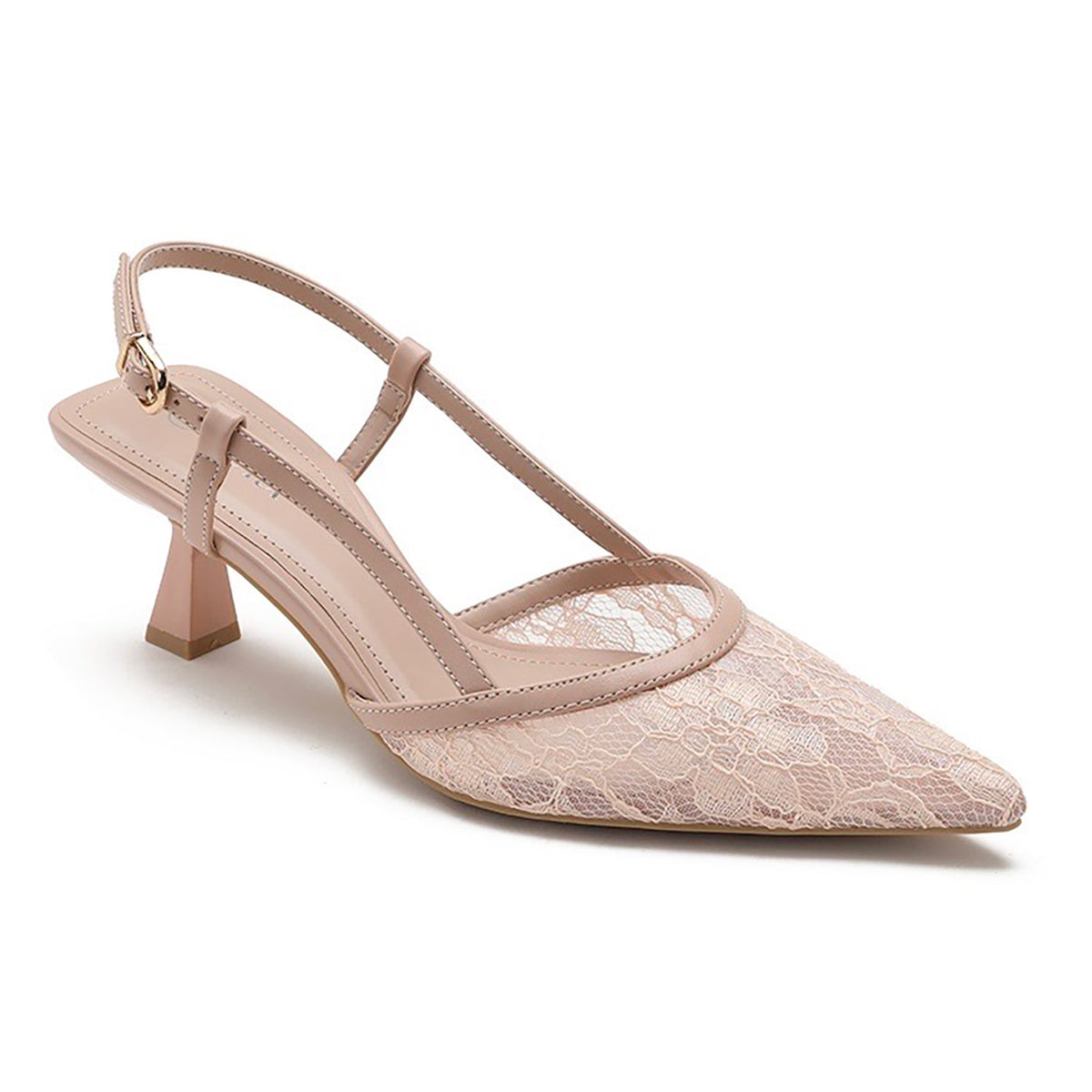 Dreaming Bold Ankle Strap Kitten Heels (Nude)