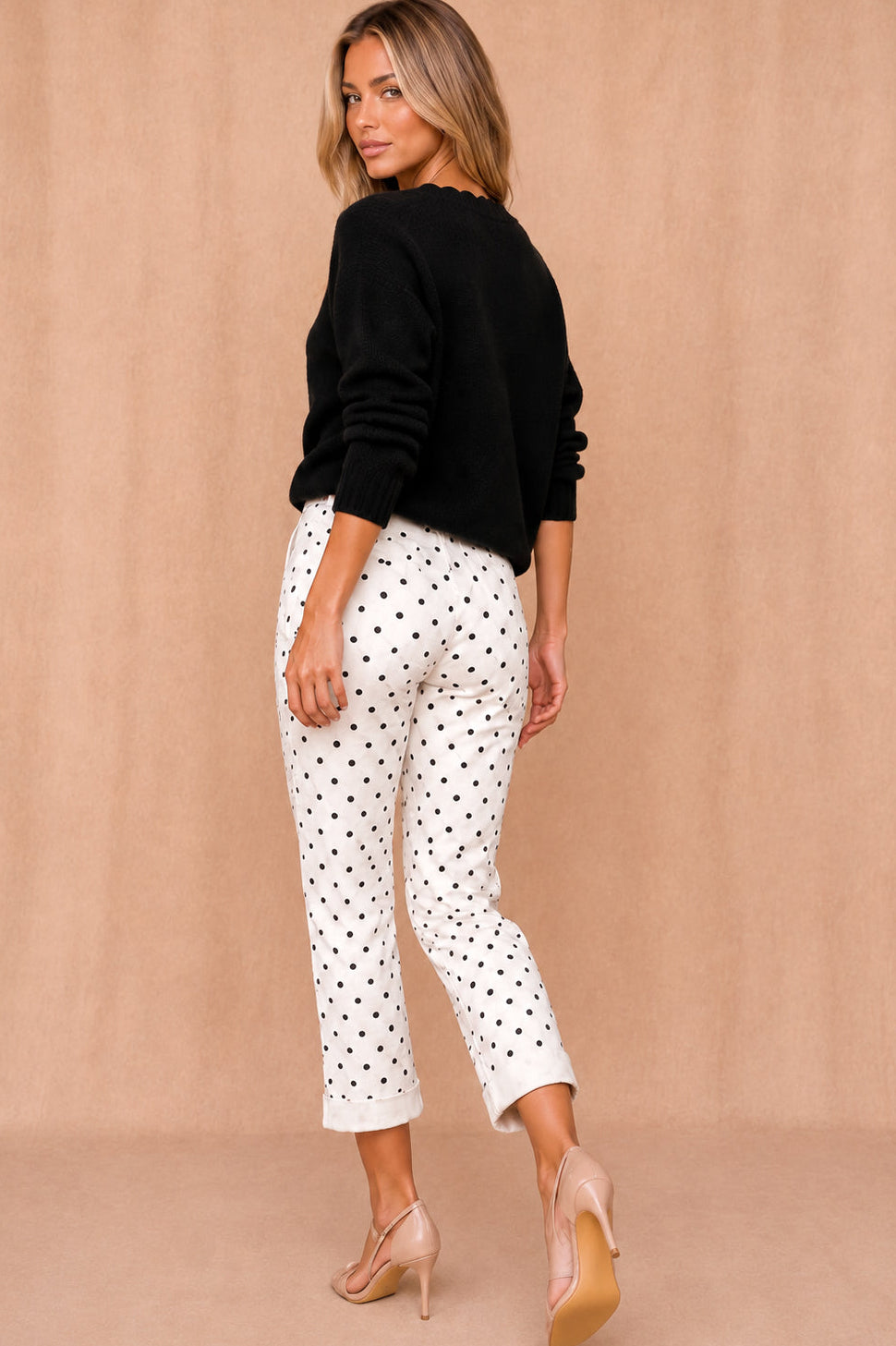 Lennon Cream Polka Dot Jeans