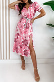 Lorna Pink Floral Midi Dress