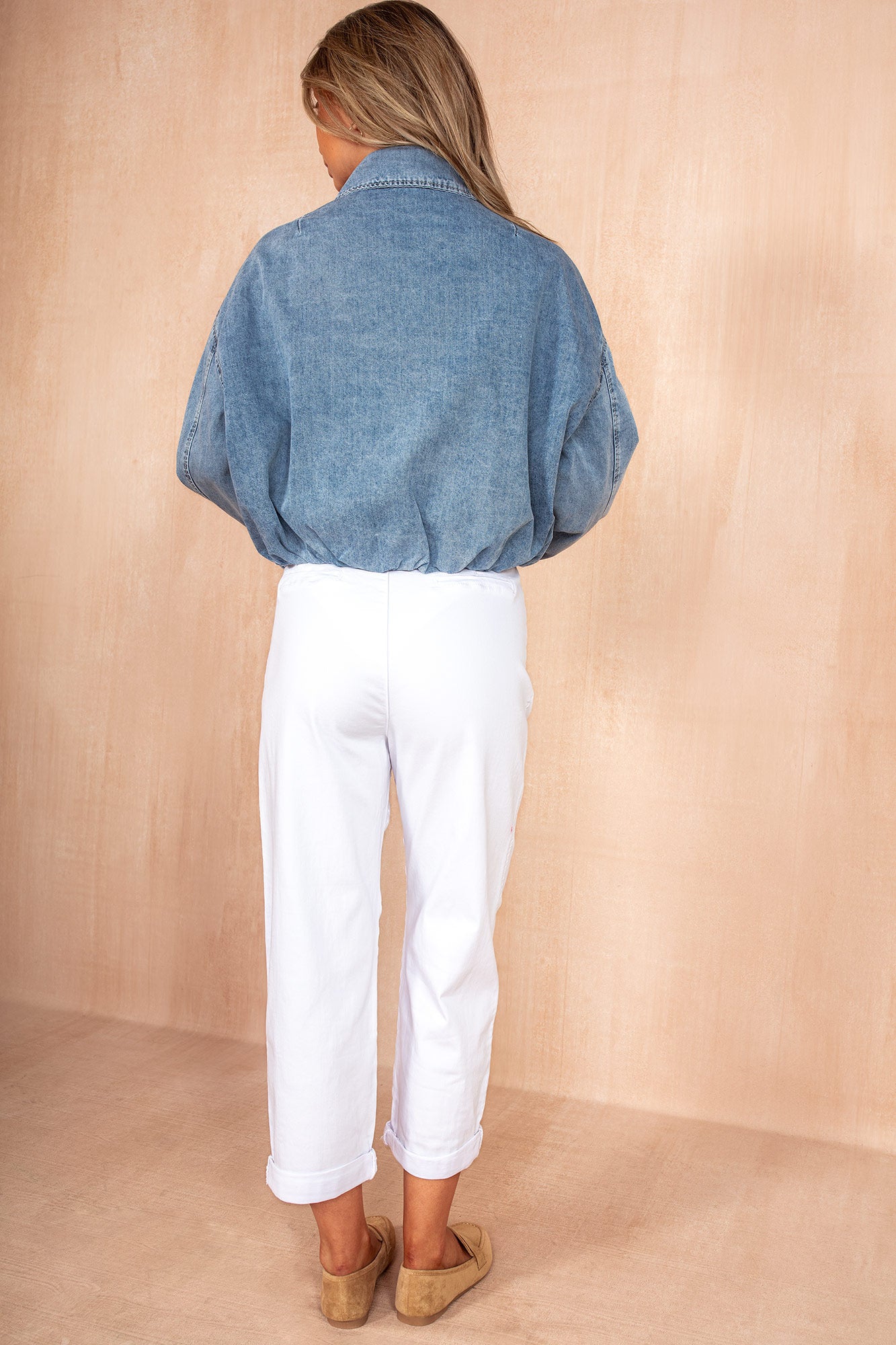 Lylah Blue Denim Bomber Jacket