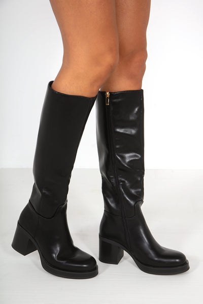 Pu knee high boots sale