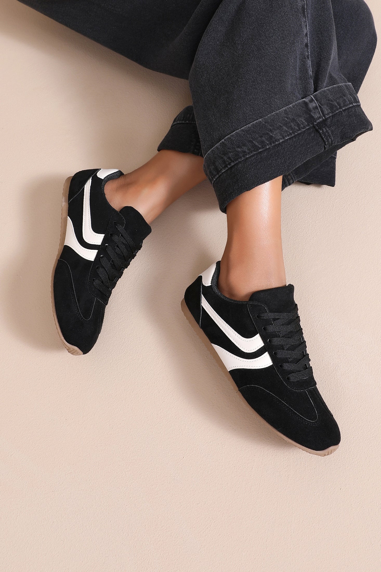 Maeve Black Suedette Trainers