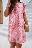 Mariah Pink Floral Chiffon Dress