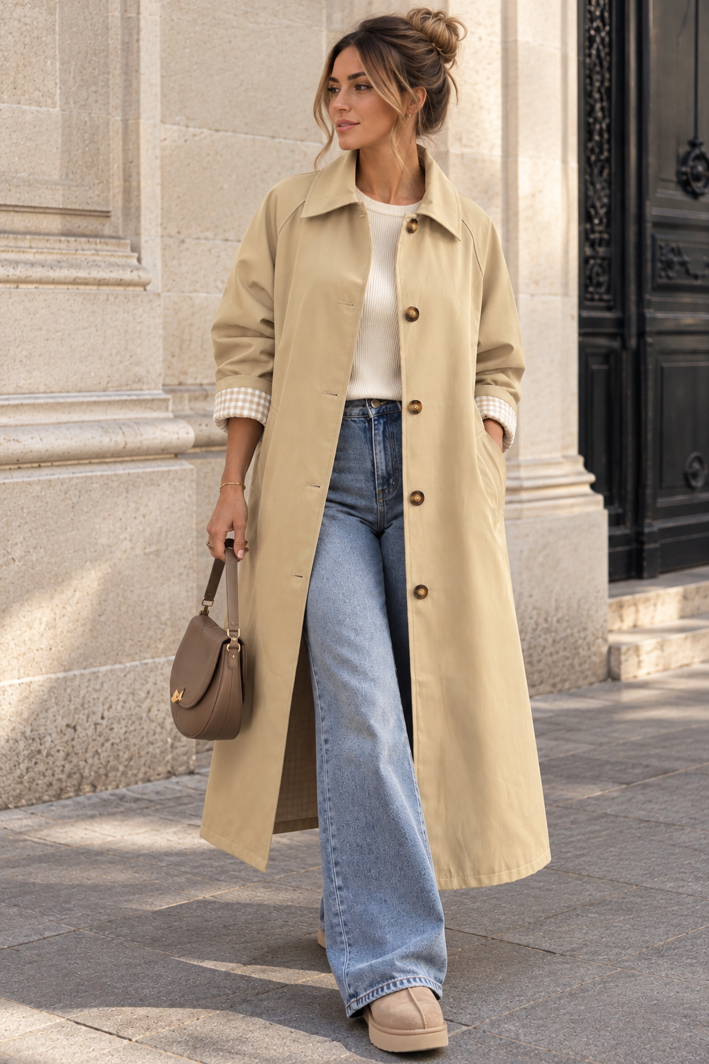 Mariah Stone Longline Trench Coat