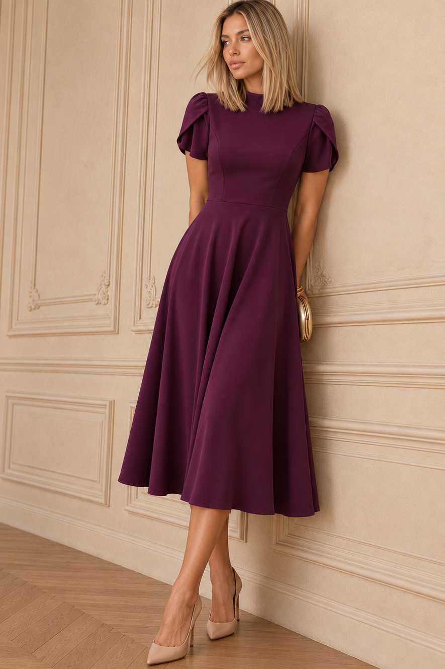 marianna-plum-tulip-sleeve-midi-dress