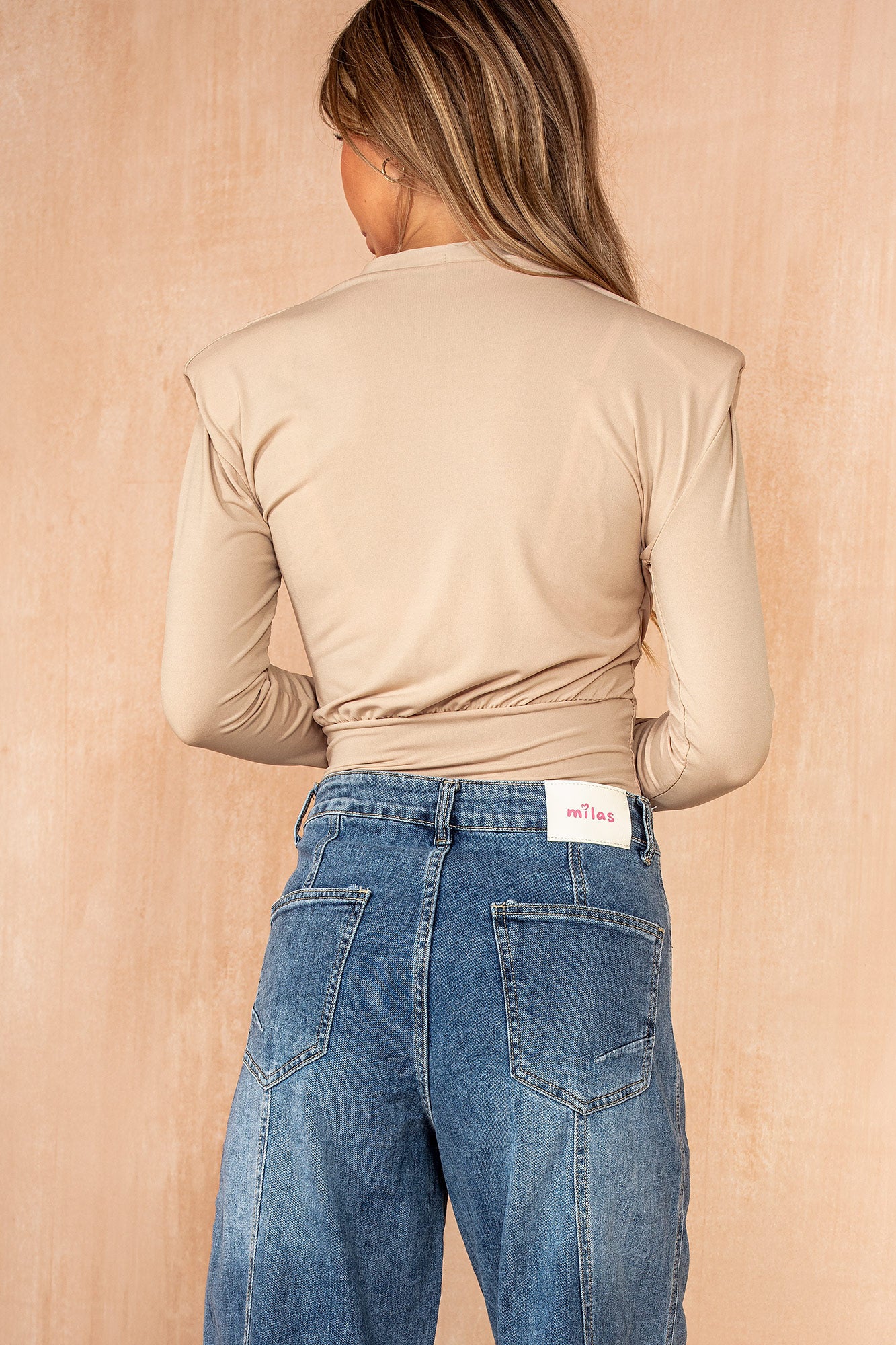 Marie Nude Slinky Wrap Bodysuit
