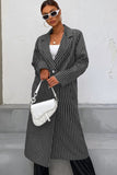 Marlee Grey Pinstripe Duster Coat