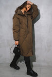 Meg Chocolate Quilted Duvet Coat