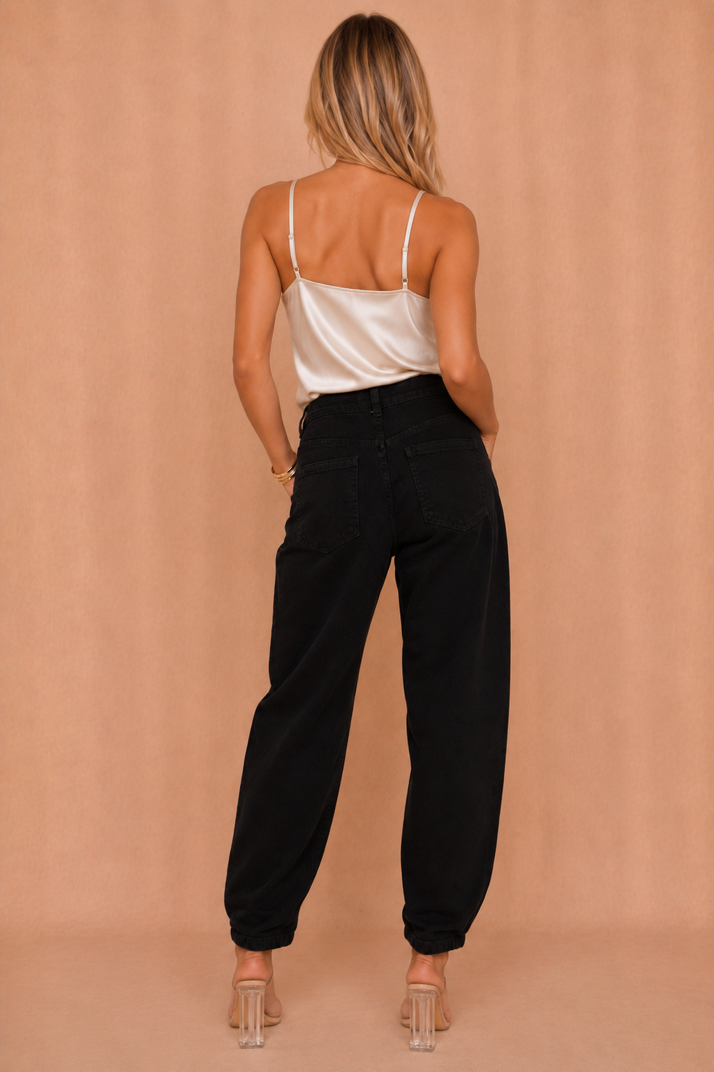 Melanie Black Denim Mom Jeans