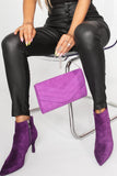Mia Purple Suedette Ankle Boots