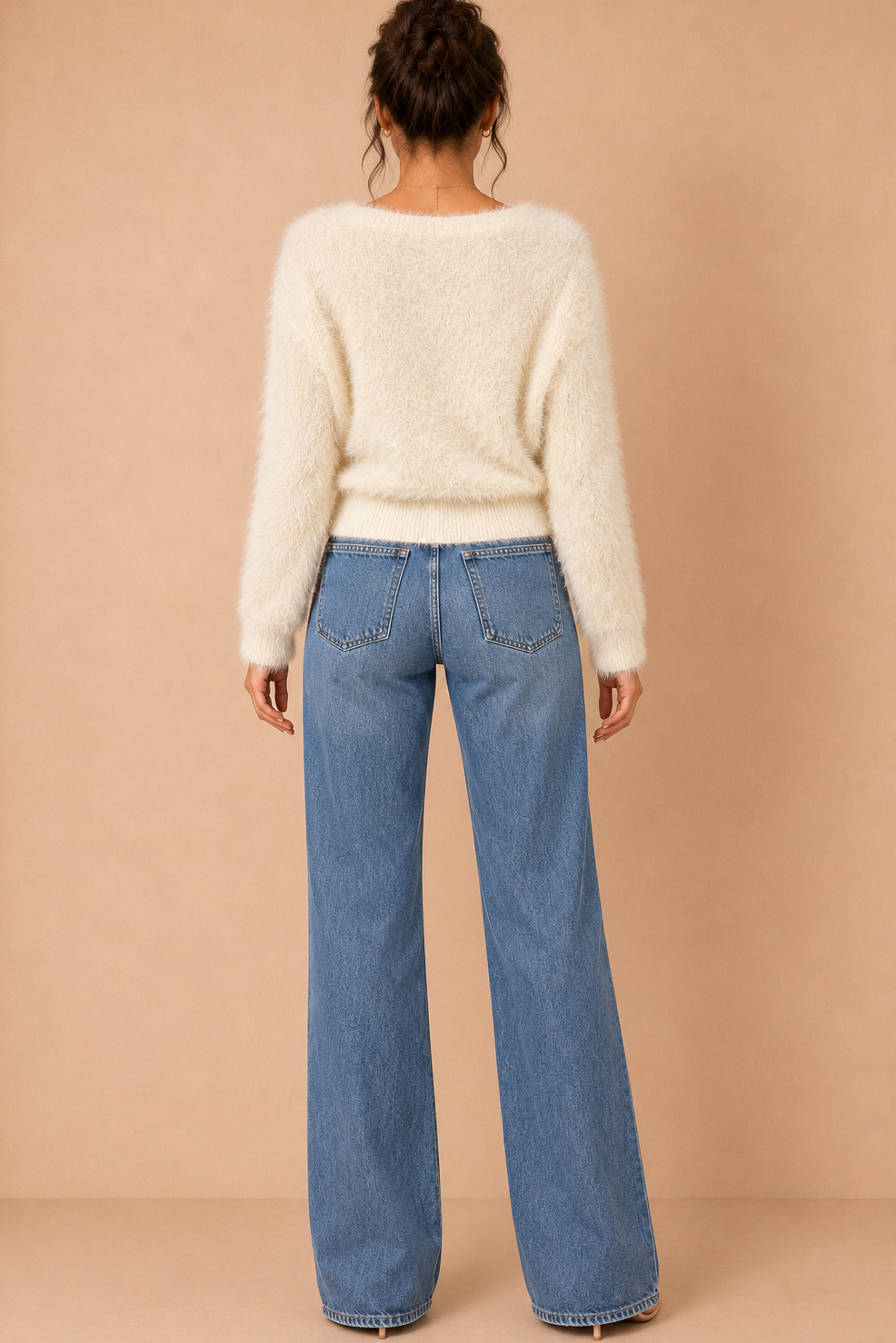 Mila Cream Fluffy Knit Cardigan