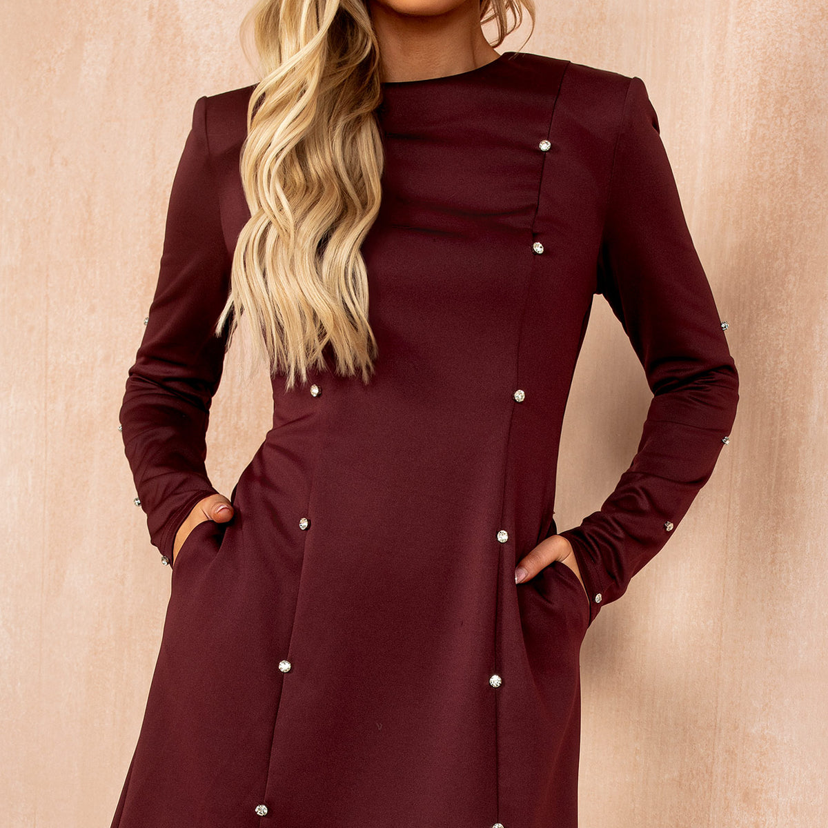 morrigan linen mini dress Morrigan Plum Studded Mini Dress – Vavavoom.ie