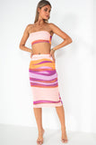 Naomi Purple and Orange Print Skirt Co Ord