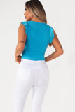 Narinder Blue Frill Sleeve Bodysuit