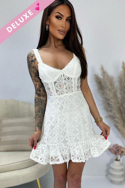 Long white outlet crochet dress